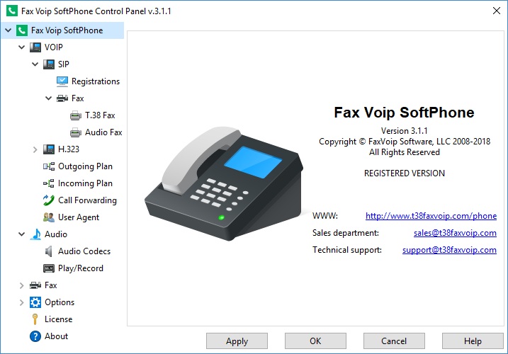Fax Voip Softphone Control Panel