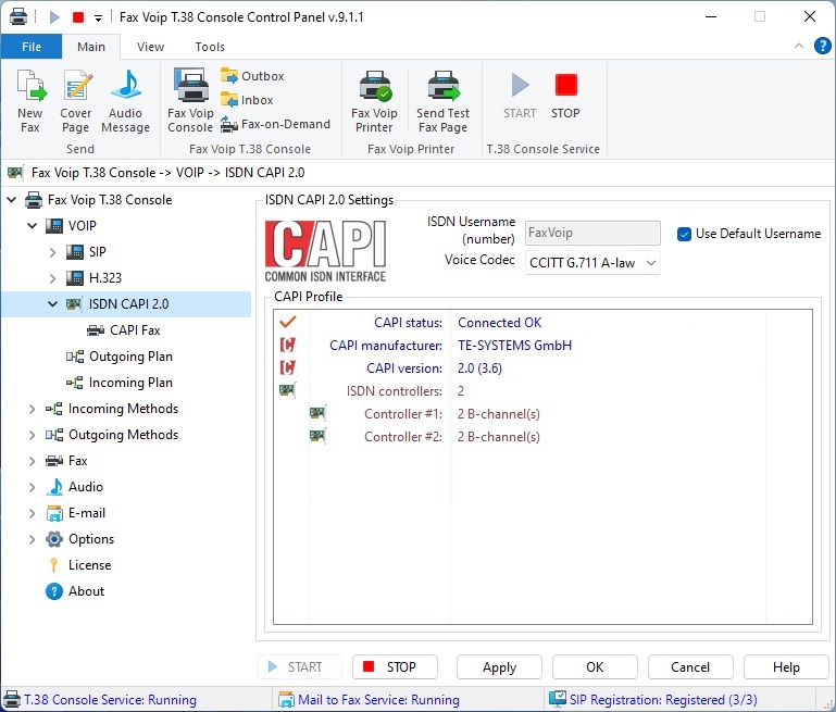 ISDN CAPI 2.0 Connection