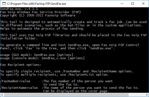 SendFax.exe Tool