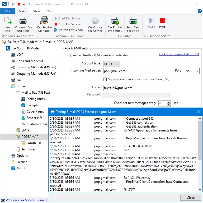 POP3 / IMAP Settings