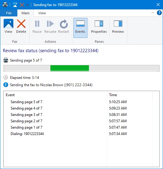 Track Fax Job (Microsoft Fax)