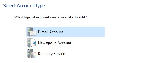 Click E‑mail Account